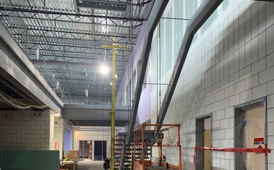 construction progress from April 2023 at the Sands Family YMCA