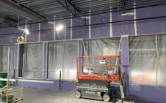 construction progress from April 2023 at the Sands Family YMCA