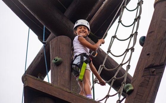 Kid Climbing at Camp Northpoint