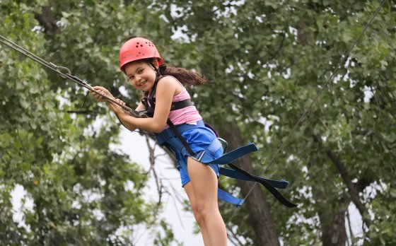 Kid Zip Lining Camp Arrowhead