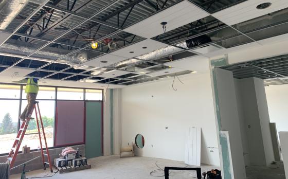 construction progress from May 2023 at the sands family ymca