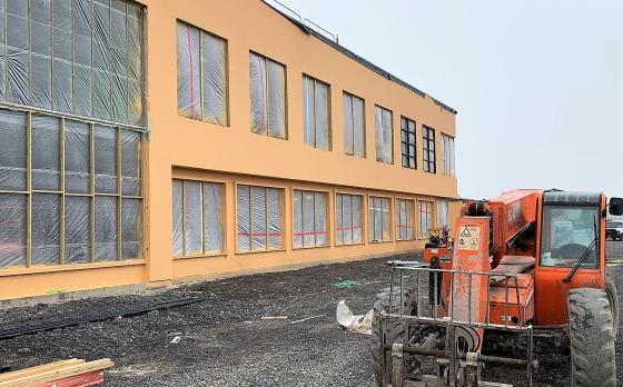 construction progress at the Sands Family YMCA in February 2023
