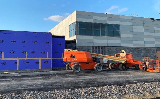 construction progress at the Sands Family YMCA in February 2023