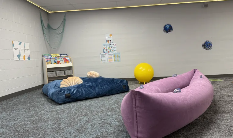 a picture of the sensory room at the corning family ymca